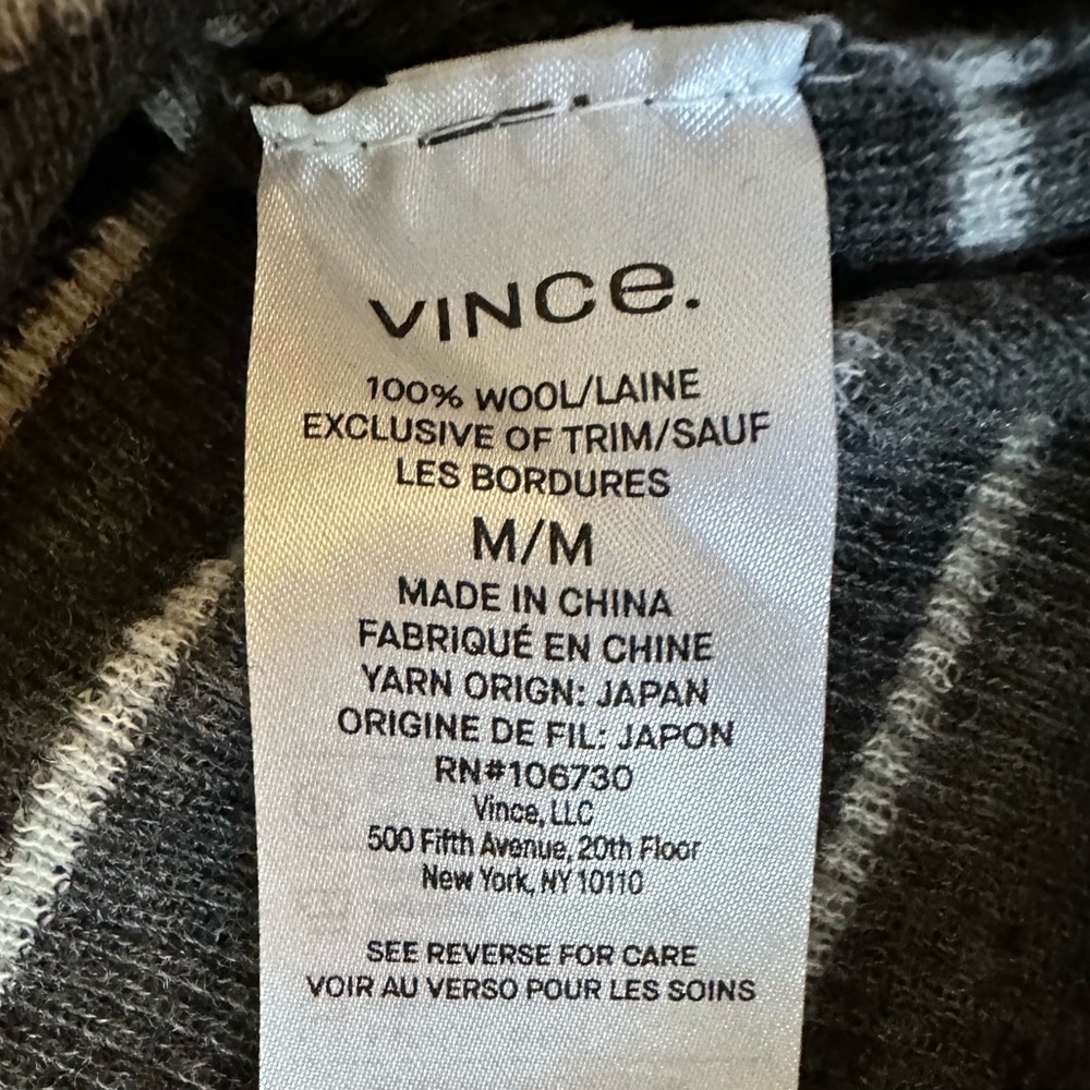 Vince Gray and White Striped Crew Neck Sweater - Picture 4 of 6